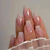 Faux Ongles à Presser Rose Amande Naturel 24 Pièces, Fabrication Machine et Semi-Artisanale, en Acrylique, Vente en Gros pour Doigts