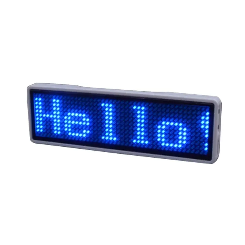 Lencana Nama LED Baru, Mendukung Multi-bahasa Multi-Program Display LED Kecil Pola Digit Teks HD