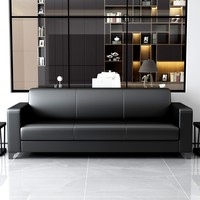 Ensemble canapé de bureau 3 places et table basse en cuir PU Z901 – Design contemporain de luxe, durable pour salle de sport, hôtel, école, hôpital, centre commercial, parc