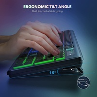 Conjunto de Teclado y Ratón Inalámbricos de Tamaño Completo, Teclado Retroiluminado Recargable, Ratón Combinado USB Inalámbrico para Computadora, Mac, PC, Laptop