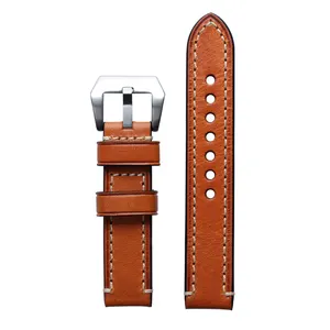 Wholesales Genuine Leather Watch Bands 20mm 22mm Brown Leather Watch Straps Ruggedly Leather Bands