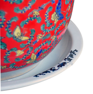 Maceta <span class=keywords><strong>de</strong></span> Cerámica Pintada a Mano con Diseño Famille Rose, Tamaño Grande, <span class=keywords><strong>para</strong></span> Interiores - Product Image 5