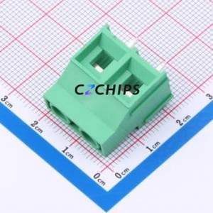 MX950T-9.5-02P-GN01-Cu-PS-A <b>Screw</b> Terminal <b>Block</b> Through hole Component (THT),P=9.5mm Connector 1x2P 9.5mm Green Through Hole - Product Image 1