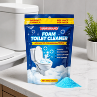 Sachet d'emballage personnalisé imprimé pour nettoyant WC en mousse, résistant à l'humidité, avec fermeture éclair, en Mylar, pour nettoyage domestique, vente en gros