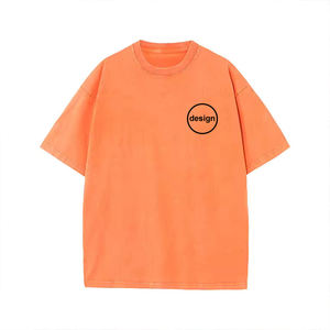 เสื้อยืดโอเวอร์ไซส์ผู้ชาย พิมพ์โลโก้แบบวินเทจ ล้างสีแบบแอซิดวอช ผลิตตามสั่ง พร้อมโลโก้ OME  ผ้าฝ้าย 100% ระบายอากาศได้ดี สำหรับผู้ชาย - Product Image 5