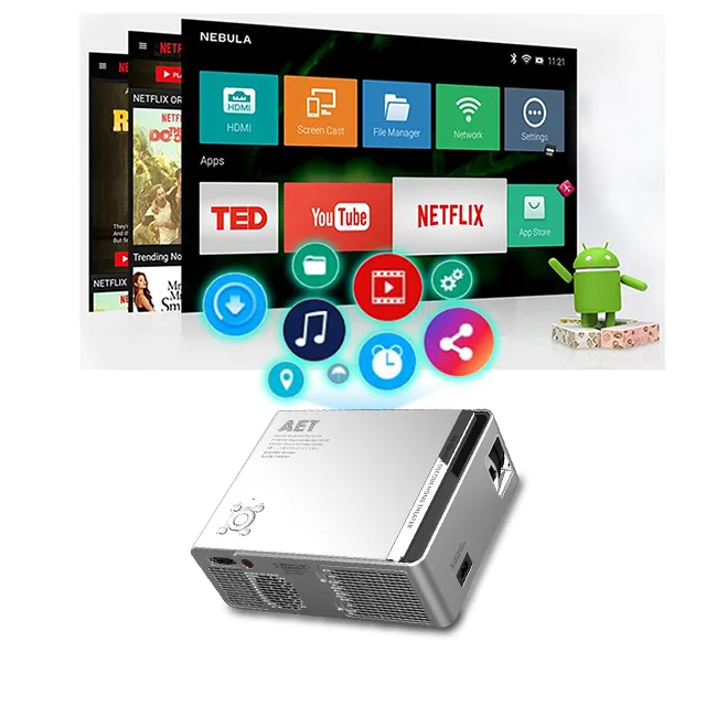 4K Decoding Capacity smart tv projector 1080p mini Projector android tv projector