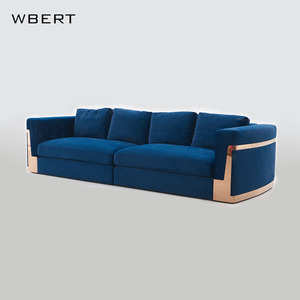Juego de Sofás de Cuero de Alta Gama Estilo Italiano Moderno WBERT, <span class=keywords><strong>Muebles</strong></span> Tapizados de Lujo Ligero para Villa, Sofá de Tela de Terciopelo para Sala de Estar - Product Image 1