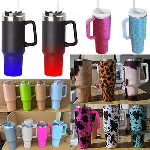 Tazze da 40 once con stampa a zampa calda con manico tazze da caffè con isolamento sottovuoto in acciaio inossidabile a doppia parete di colore personalizzato all'ingrosso - Product Image 6