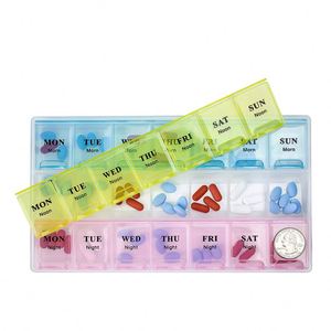 กล่องใส่ยาพกพาคุณภาพดี ดีไซน์ทันสมัย สีสันสดใส 28 ช่อง ราคาประหยัด - Product Image 2