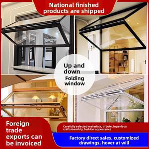 Fenêtre pliante en aluminium au design moderne pour thé au lait RV cuisine café B & B filet d'écran en acier inoxydable verre coulissant - Product Image 3