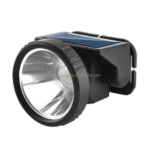 Linterna frontal LED con energía solar, foco ajustable, linterna brillante con abrazadera, linterna impermeable para trabajo nocturno - Product Image 1