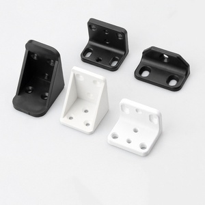 Supports d'angle en ABS pour fixation de meubles de bureau et armoires, supports d'étagère robustes de grande taille, noir + blanc, design moderne et simple - Product Image 1
