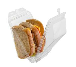 Caja de embalaje de burrito a prueba de manipulaciones transparente con tapa abatible segura reciclable y para bocadillos uso industrial de alimentos - Product Image 4