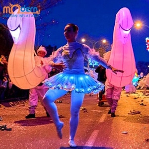 Ngoài trời trắng thiên nga trang phục cho đường phố diễu hành LED chiếu sáng Inflatable quảng cáo inflatables cho các sự kiện - Product Image 2