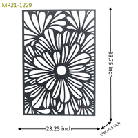 Noir nordique métal fleur feuille mur Art tentures décoration murale fer plaque décor à la maison