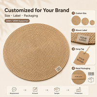 Tapis à gratter pour chat en nénuphar naturel écologique OEM, tissé à la main, rond, résistant à l'usure, sans perte de fibres, pour chats