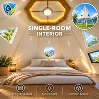 Maison préfabriquée compacte et intelligente, prête pour l'énergie solaire, avec éclairage contrôlé par application, salle de bain haut de gamme, idéale pour l'écotourisme