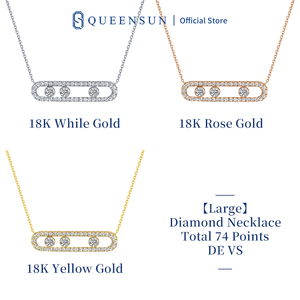 Collier Diamant 1 Carat QUEENSUN IGI pour Bijoux de Laboratoire GIA, Chaîne Clavicule en Or Blanc 14K/18K, Ensemble Collier Meixikaa 1 Carat - Product Image 5