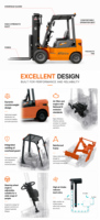 Chariot élévateur contrepoids diesel durable de 1500 kg à 3800 kg, moteur Euro 3, pneus pneumatiques, haute puissance