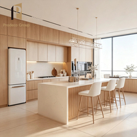 Ensemble d'armoires de cuisine multifonctionnelles pour appartement, design polyvalent, unité de cuisine compacte pour la maison, armoires de cuisine