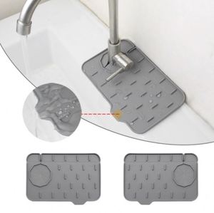 Multifunction Sink Splash Guard Behind Soap Tray Backsplash <b>Silicone</b> Faucet Handle Drip Catcher <b>Mat</b> - Product Image 1