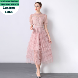 Nouvelle Collection 2025 – Robe de Soirée Élégante à Manches Courtes en Maille, Taille Cintrée, pour Femme - Product Image 3