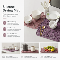Tapis de drainage de cuisine rectangulaire en silicone écologique de style classique, design antidérapant, couleur personnalisable, en stock, LVYIN