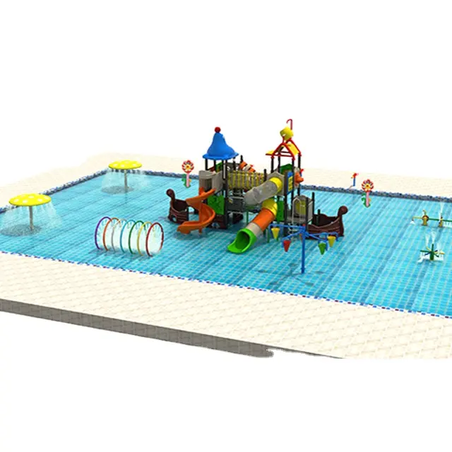 बच्चों के पानी पार्क स्विमिंग पूल प्लास्टिक स्लाइड शीसे रेशा के साथ स्प्रे उपकरण पानी पार्क