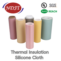 Tela Ignífuga Resistente a Altas Temperaturas con Revestimiento de Silicona NDST, Aislante de Bajo Voltaje con Voltaje Nominal de 6 KV, NDST-SB110-T10, Certificado ROHS