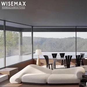WISEMAX家具北欧客厅沙发大尺寸低臂沙发酒店大堂组合模块化泰迪织物地板沙发沙发