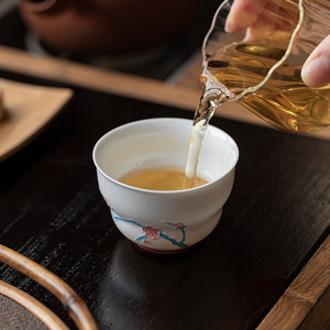 Guanlan Plum Blossom Gourd Cup Porcelain Single <b>Tea</b> Cup For Kung Fu <b>Tea</b> <b>Set</b> - Product Image 2