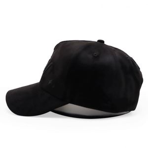 Casquettes de baseball de haute qualité à 5 panneaux en daim avec logo brodé personnalisé, chaîne et strass - Product Image 4