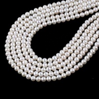 Perles rondes naturelles blanches de qualité supérieure AA certifiées par un tiers, 6-7 mm, en brin, pour la vente en gros