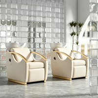 Station de lavage électrique moderne pour salon de coiffure, fauteuil inclinable avec bac à shampoing et chaise, équipement de salon de beauté