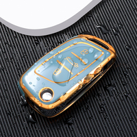 Coque de clé de voiture intelligente en TPU souple avec bordure dorée pour Peugeot 306 407 807 pour DS DS3 DS4 DS5 DS6 sans clé