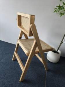 Sillas Plegables de Ratán Natural Resistentes para Restaurante, Sillas de Madera para Comedor, Sillas Plegables para Eventos, Banquetes y Fiestas Escolares - Product Image 5