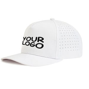 High End Custom 5 Panels Embroidered logo Perforated Laser Cut Hole <b>Drilled</b> Baseball Cap Waterproof Sports Cap Trucker Hat - Product Image 1
