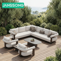 Ensemble de canapés de jardin moderne pour villa, mobilier d'extérieur, ensemble de canapés en aluminium pour patio de complexe hôtelier, ensemble de meubles de jardin pour hôtel, ensemble décontracté d'extérieur