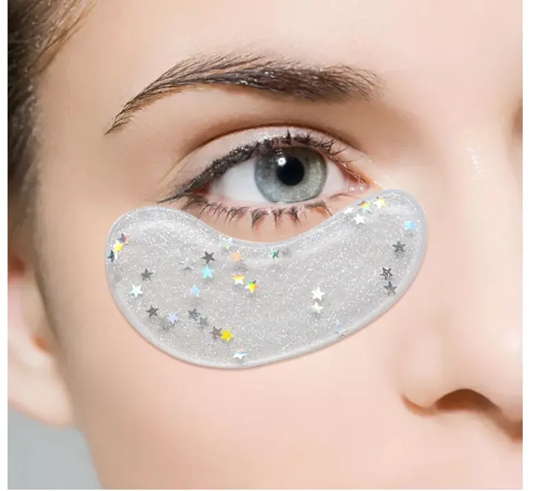 Оптовая продажа, сияющая блестящая маска для глаз, прозрачная коллагеновая маска для глаз