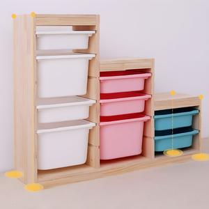 Organisateur de jouets <span class=keywords><strong>en</strong></span> bois massif Organisateur de jouets de salon 9 bacs inclus Meubles pour enfants Armoire de rangement pour enfants au design moderne - Product Image 5