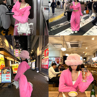 Ensemble deux pièces F5086 pour femmes : Sweat à capuche court zippé et pantalon de survêtement ample à jambes larges, personnalisable avec logo, style streetwear