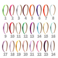 Ikat Kepala Satin Warna Solid 1.5cm untuk Anak Perempuan, Penutup Rambut Berbahan Kain, Aksesoris Rambut Modis Lucu untuk Anak-anak untuk Pemakaian Sehari-hari
