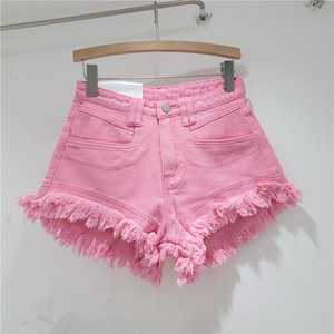 Fashion High Waisted Tassel Denim <strong>Shorts</strong> <strong>Women</strong> 's Summer Popular Hot Girls <strong>Short</strong> <strong>Jeans</strong> Pink Hot Pants - Product Image 2