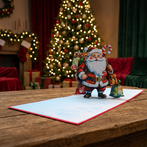Custom 3D <b>Paper</b> Santa Pop up Greeting Card <b>Handmade</b> Offset Printed Holiday Card 15 cm X 15 cm for Christmas Viet-craft Vietnam - Product Image 4