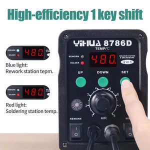 YIHUA <span class=keywords><strong>8786D</strong></span> Fer à souder à Air chaud Station de soudage DIY Station de reprise numérique Réparation de téléphone BGA SMD Outil de soudure Station de soudage - Product Image 6