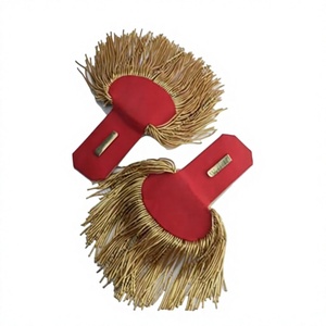 Flecos de fieltro no tejido 3D con hilo dorado, 10 cm de largo, finos, bordados, para hombreras, insignias cosidas, uniformes, disfraces, imán - Product Image 1