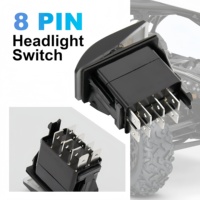 Interrupteur à bascule marche/arrêt pour phare LED bleu 8 broches 20A pour voiture, yacht, caravane, bus