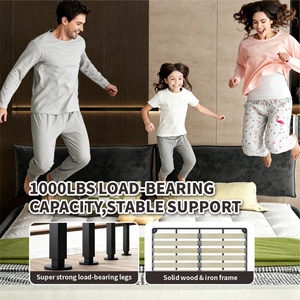Letto King Size Imbottito in Ciniglia con <span class=keywords><strong>Testiera</strong></span> Oversize Imbottita <span class=keywords><strong>e</strong></span> Rimovibile - Product Image 6