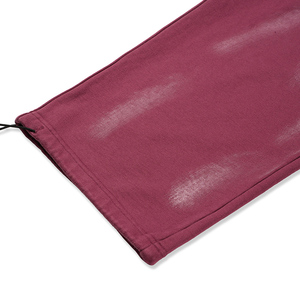 กางเกงวอร์มแนวสตรีทพร้อมเชือกซักสไตล์สตรีทสี<span class=keywords><strong>ไวน์</strong></span>แดงสำหรับผู้ชายโลโก้ตามสั่ง - Product Image 5