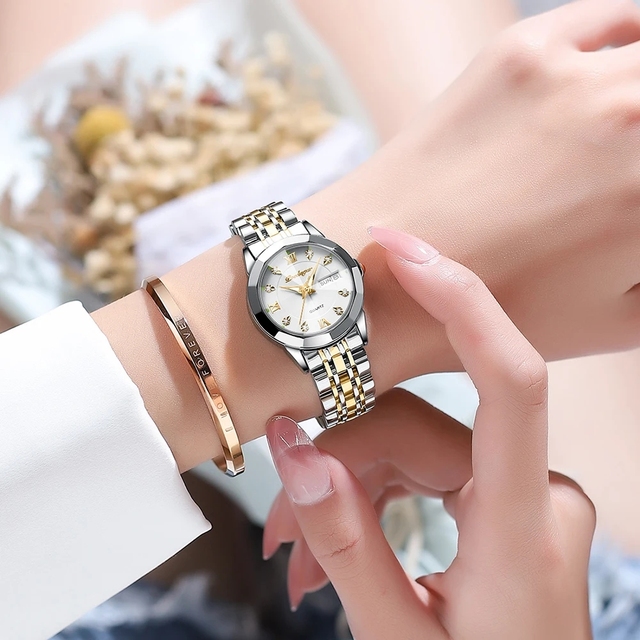 Poedagar 3076 Luxury Women Stainless Steel Band Quartz Movement Watch Round Dial Waterproof Date Casual Female Wristwatch